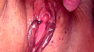 Freshly deflowered shaved pussy up close 51 days later dripping wet
