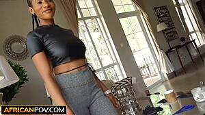 real ebony babe big tits pussy destroyed by monster fake cock producer
