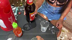 A Novinha Pesqueiro Bar Lingerie Anal com Senhor Safado Outdoor Latina Heat