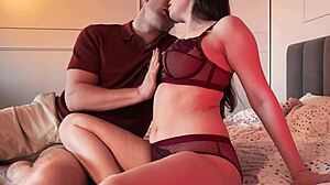 big tits babe's shaved pussy licked sensually before missionary fuck