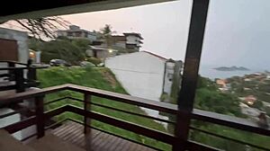 skinny stepdaughter fucks stepdad outdoors on porch no cares who sees