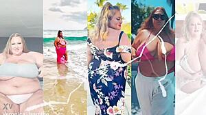 Carissma Rizzi Deluca's Plump BBW Lesbian Kissing Spread