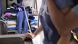hey check this cute mexican amateur getting fucked while washing dishes