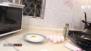 Sultry asian housewife... uh, gives killer JAV blowjob