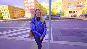 Taxi dare turns flashing tease into hot blonde anal toy masturbation promo