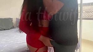 Hubby Calls Friend to Wreck My Ass on Our Bed Voyeur Style