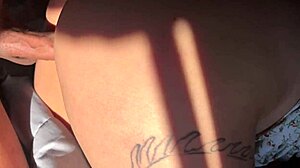 A young couple wakes up for raw morning sex ending in her creampie finish