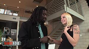 Young blonde ass pounded by big black dick