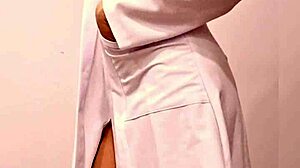 beautiful alluring vietnamese nurse tempts patient in tight uniform softly