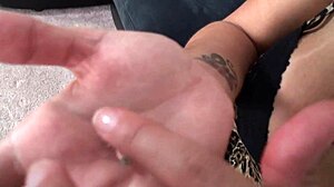 Sexy brunette latina milf pulls massive phat titties pov