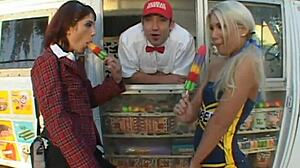 two cheerleaders crave sharing one massive throbbing cock