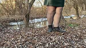 Mature Curvy Milf's Warm Pussy Stream Flows Freely