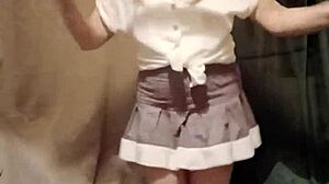 french slave strips teases caresses with magic wand orgasm