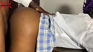 Naughty Ebony Student Bends for Pervert Teacher's Big Cock Ass Fuck