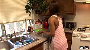 ebony lesbians roughly dildo fuck each other wild