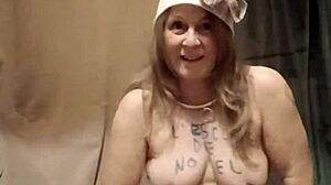 french slave strips teases caresses with magic wand orgasm