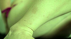 Brunette bombshell indulges silk satin lingerie masturbation fetish