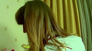 hey erika t, why tease in that uniform before shoving dildo deep in your shaved teen pussy?
