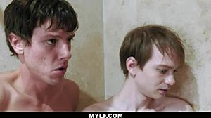 Nerd's ultimate milf fantasy threesome shower with Mercedes Carrera!