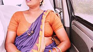 indian maid seduces in car with telugu dirty talk