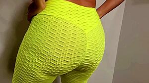 Sensual Brazilian Hotwife Spanks Huge Ass In Tight Leggings