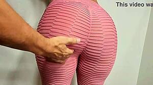 Sensual Brazilian Hotwife Spanks Huge Ass In Tight Leggings