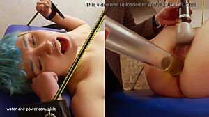 Bubbles endures enema torment as bound British bunny preview