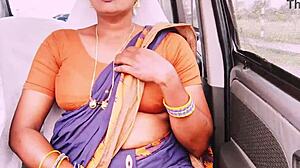 indian maid seduces in car with telugu dirty talk