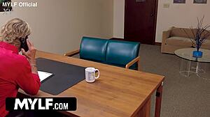 Principal Perks: Chubby Latina Teacher Deepthroats and Facesits on Desk