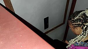 FIRST TIME Glory Hole Latina Sucks Petite Cock!