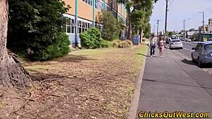 Aussie girlfriend sucks cock hard then creampie fills her