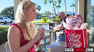 Cuckold Husband Watches Blonde Milf Suck and Fuck Stranger's Cock on Dare