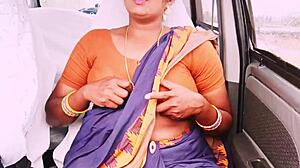 indian maid seduces in car with telugu dirty talk