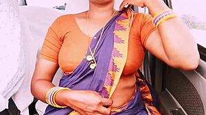 indian maid seduces in car with telugu dirty talk