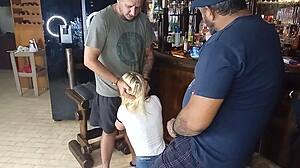 double blowjob on bf and best friend with my blonde tits 😍💦