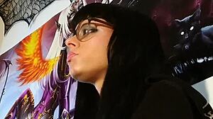 Soft ASMR Kisses From Petite Hungarian Goth In Glasses