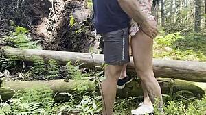 i was walkin in the forest n suddenly this tight milf skirt pulled up for public pounding errr yeah deep woods fuck!