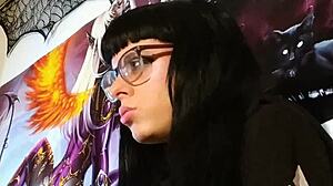 Soft ASMR Kisses From Petite Hungarian Goth In Glasses