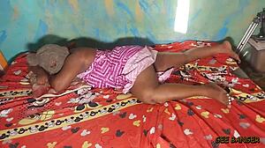 Sexy ebony queen gets banged cowgirl by muscular bodybuilder in huge tits ride