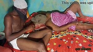 Sexy ebony queen gets banged cowgirl by muscular bodybuilder in huge tits ride