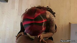 extrem sexy german 18+ teen in halloween cosplay seduces for hardcore monster cock facial