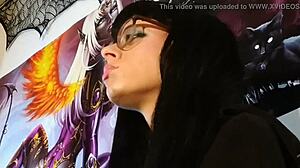 Soft ASMR Kisses From Petite Hungarian Goth In Glasses