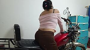 Young 18+ fuck doll films her kinky domination fantasy with huge tits bouncing