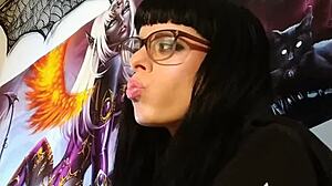 Soft ASMR Kisses From Petite Hungarian Goth In Glasses