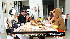 Chanel Camryn and Tiffani Madison rock thanksgiving stepfamily foursome