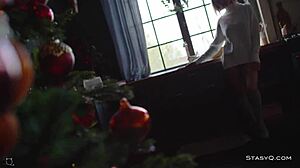 does stasyq blonde teen berylq's christmas panty rip striptease drive you wild?