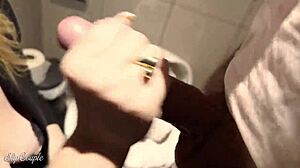 so many people nearby as he fucks me hard in the club toilet after sucking him!