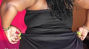 huge ebony bbw ass shakes in thong panties homemade tease