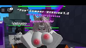 monster cock wrecks roblox whore in brutal fight game!