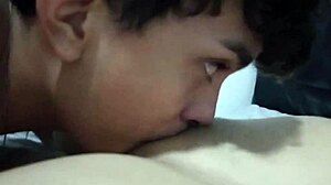 Perverted stepbro licks 18yo latina stepsis's tasty tight pussy spooning pov